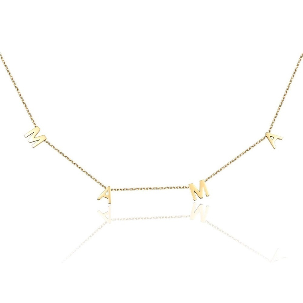 Gold Dipped MAMA Necklace Fashion Jewelry Gift for Expecting Mom Maternity Gift